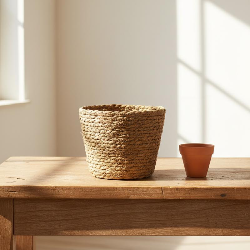 Rattan Basket Flower Pot Straw - Rattan Plant Basket 评论和价格