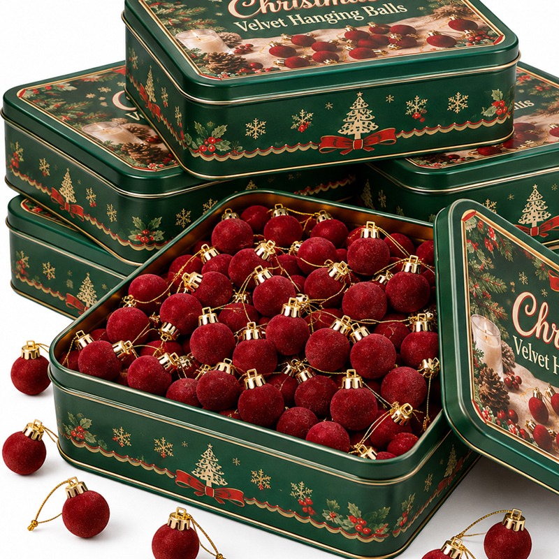 2cm Wine Red Velvet Christmas  - Home Decor Indonesia 评论和价格