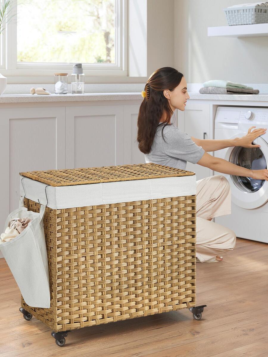 Laundry Hamper With Lid, 42.3  - Rattan Plant Basket 评论和价格