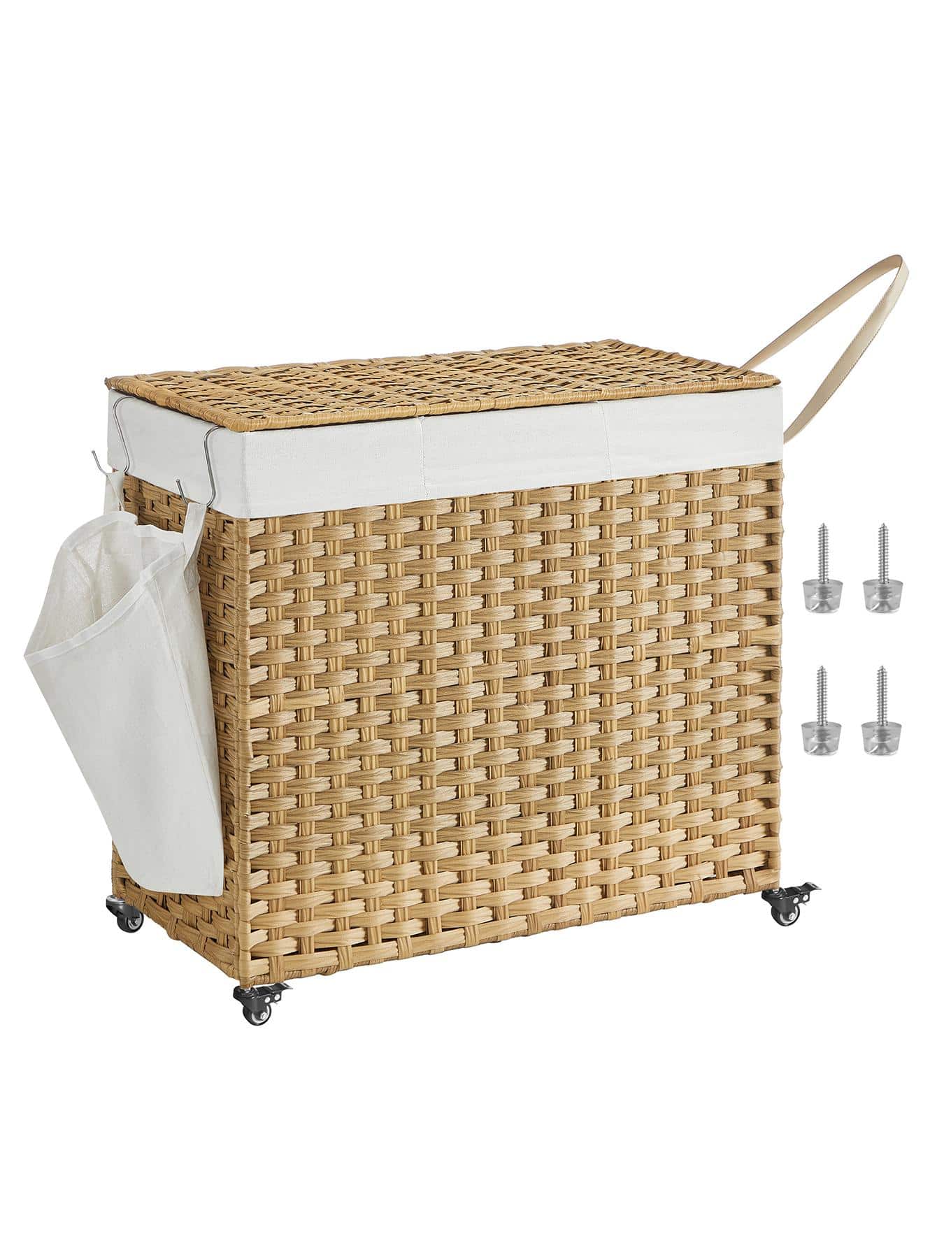 Laundry Hamper With Lid, 42.3  - Rattan Plant Basket 评论和价格
