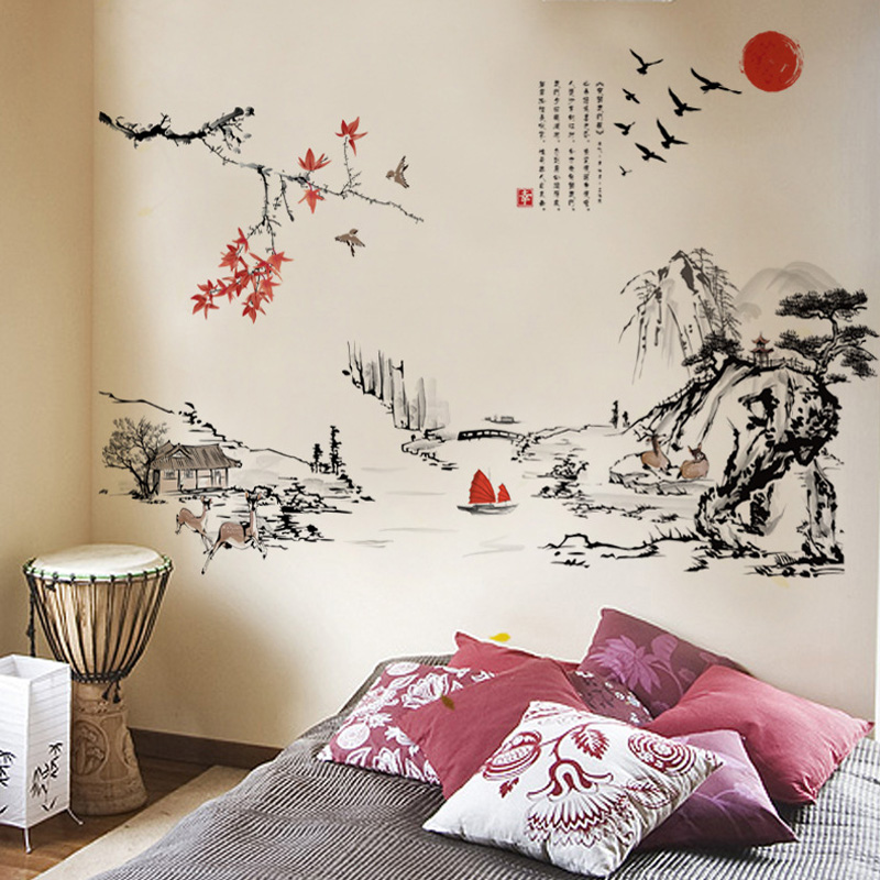 Chinese Style Ink Painting Lan - Home Decor Indonesia 评论和价格
