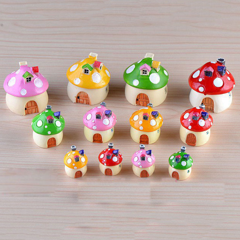 3 Sizes Mushroom House Resin  - Home Decor Za 评论和价格