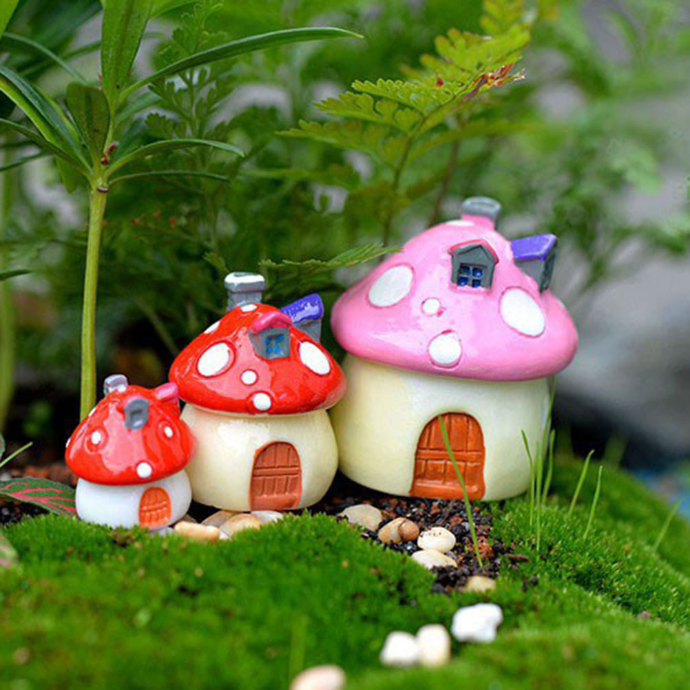 3 Sizes Mushroom House Resin  - Home Decor Za 评论和价格