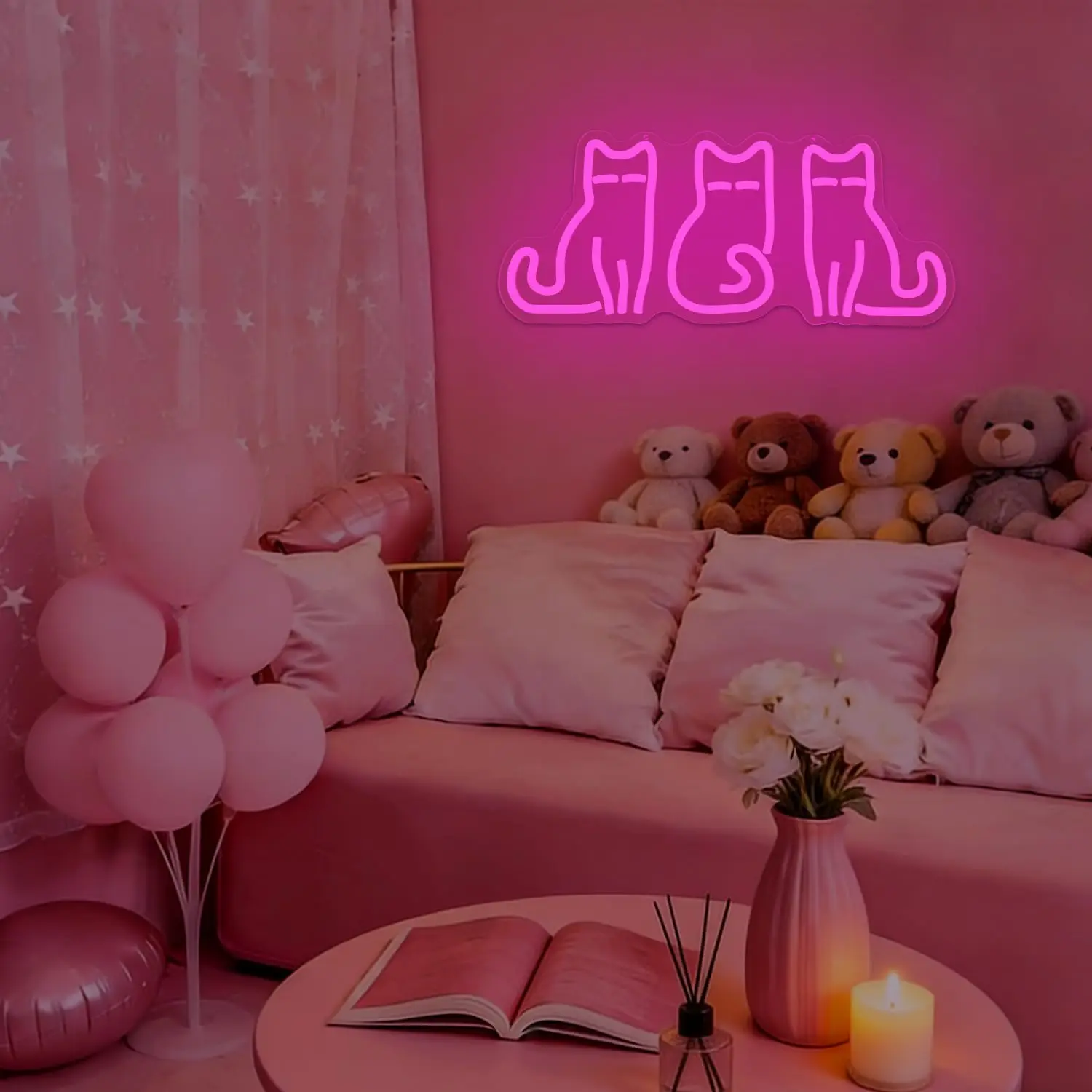 Cats Neon Sign USB LED Neon Li - Home Decor Theme 评论和价格