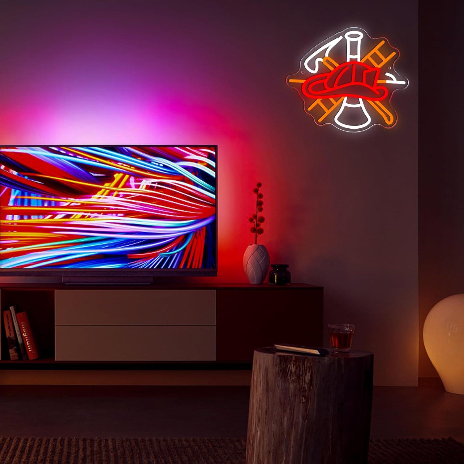 Firefighter Gas Mask Neon Sign - Home Decor Theme 评论和价格