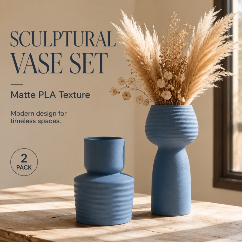 2Pcs Rough Wavy Textured Blue  - Pampas Grass Decor 评论和价格