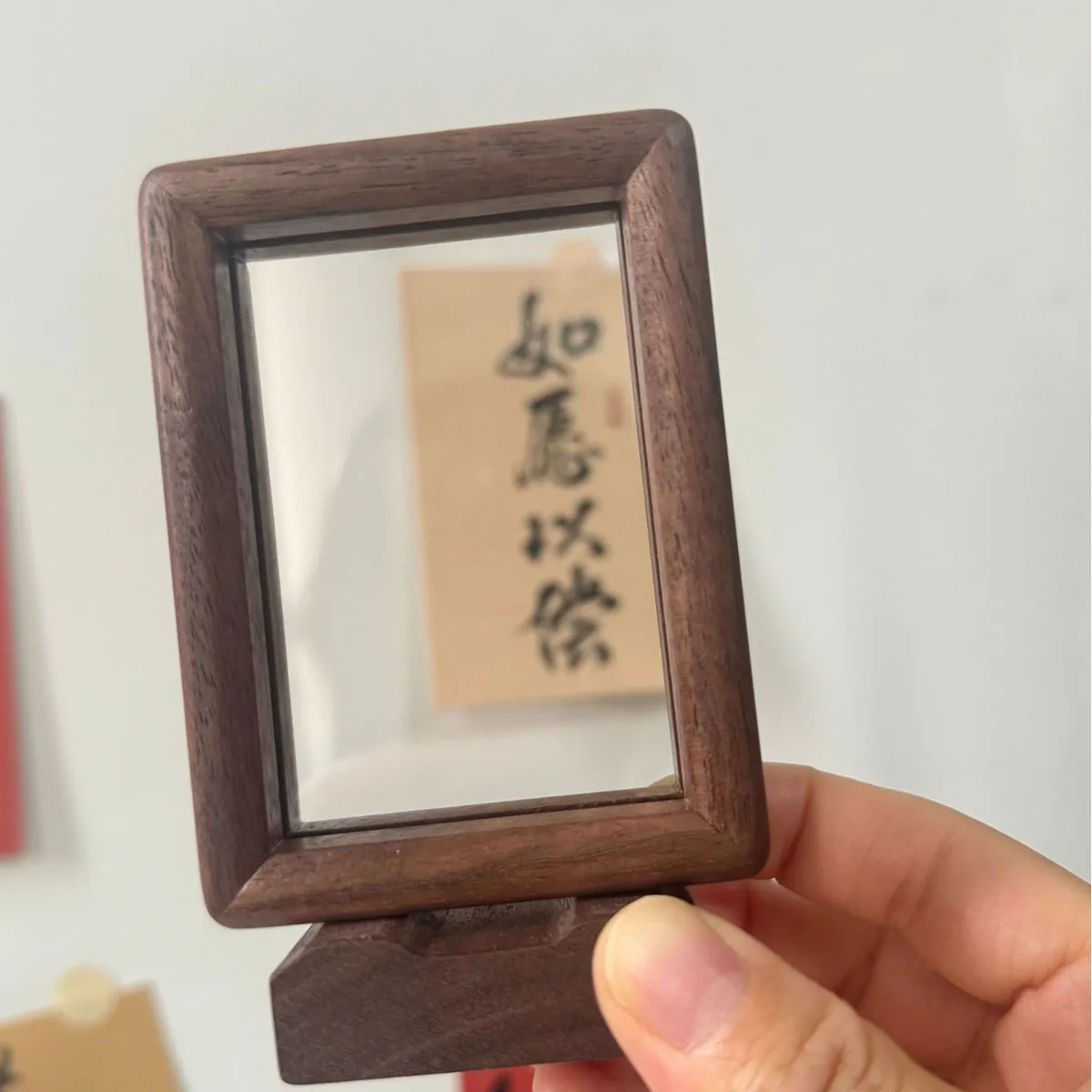 Premium Solid Black Walnut Dou - Bamboo Photo Frame 评论和价格
