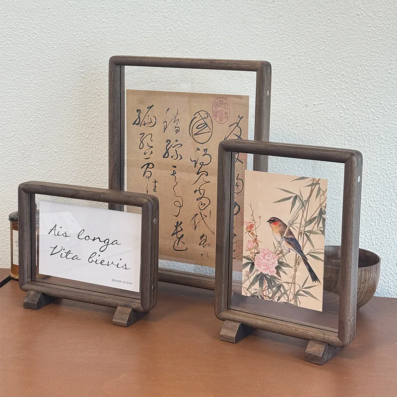 Premium Solid Black Walnut Dou - Bamboo Photo Frame 评论和价格