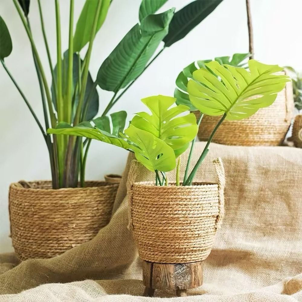 1Pcs For Garden Terraces Flowe - Rattan Plant Basket 评论和价格